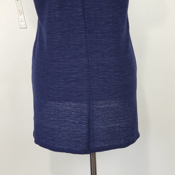 Dana Buchman Navy Textured Step-Hem Pullover V-Neck Top Blouse NEW NWT Size S - Picture 8 of 12